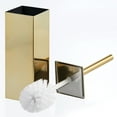 thumbnail image 4 of mDesign Steel Square Toilet Bowl Brush and Holder for Bathroom - Soft Brass, 4 of 7