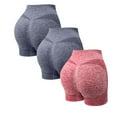 thumbnail image 2 of 3-Pack High Waisted Yoga Shorts for Women, Scrunch Butt Lifting Workout Shorts, Seamless Running Gym Biker Shorts for Women, Tummy Control Athletic Shorts-A, 2 of 3