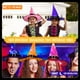 thumbnail image 3 of Sombrero de bruja luminoso con luz LED para Halloween, decoración para exteriores, jardín, fiesta de adultos, graduación, disfraz, 3 of 4
