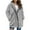 Dark Gray, variant on Womens Jackets Fall Color Block Long Sleeve Hooded Cardigan Fashion Loose Fit Front Open Fuzzy Outwears Jacket