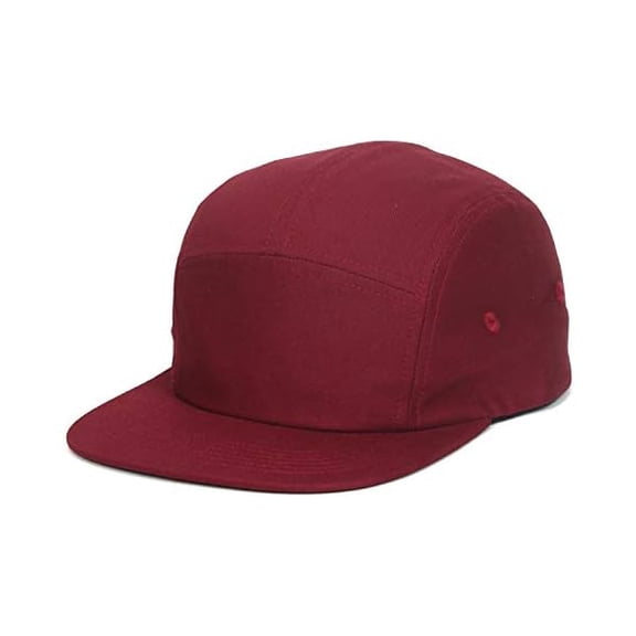 Eryueer 5 Panels Baseball Cap Classic Flat Bill Hat Cotton Short Flat Brim Caps