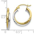 thumbnail image 2 of 10K Gold Yellow & White Gold Twist Hoop Earrings Jewelry 17 x 4mm, 2 of 3