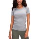 thumbnail image 1 of Gibobby Playera de Manga Corta con Cuello Redondo Camiseta deportiva manga corta con cuello redondo para mujer, camiseta deportiva para correr(Gris,M), 1 of 5