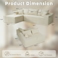 thumbnail image 4 of Kithkasa 103" Cloud Sectional Couch,Boneless Sofa with L-Shape Chaise,Modular Sectional Couches for Living Room,No Assembly Required,Beige, 4 of 8