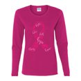 thumbnail image 2 of Wild Bobby Breast Cancer Ribbon Love Hope USA Flag Sleeve Breast Cancer Awareness Women Graphic Long Sleeve T-Shirt, Fuschia, X-Large, 2 of 6