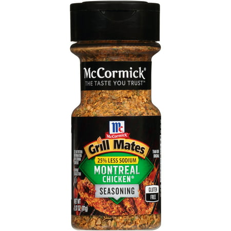 McCormick Grill Mates 25% Less Sodium Montreal Chicken Seasoning, 2.87