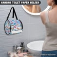 thumbnail image 4 of SEANATIVE Colorful Butterfly Round Paper Towel Bag Hanging Paper Towel Dispenser Cover for Home Office Reusable Round Tissue Holder for Car Toilet Paper Storage Holder Home Decoration, 4 of 7