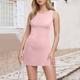 thumbnail image 2 of Minivestido sin mangas de cuello barco para mujer - Corte ajustado, informal para fiestas y discotecas, 2 of 4