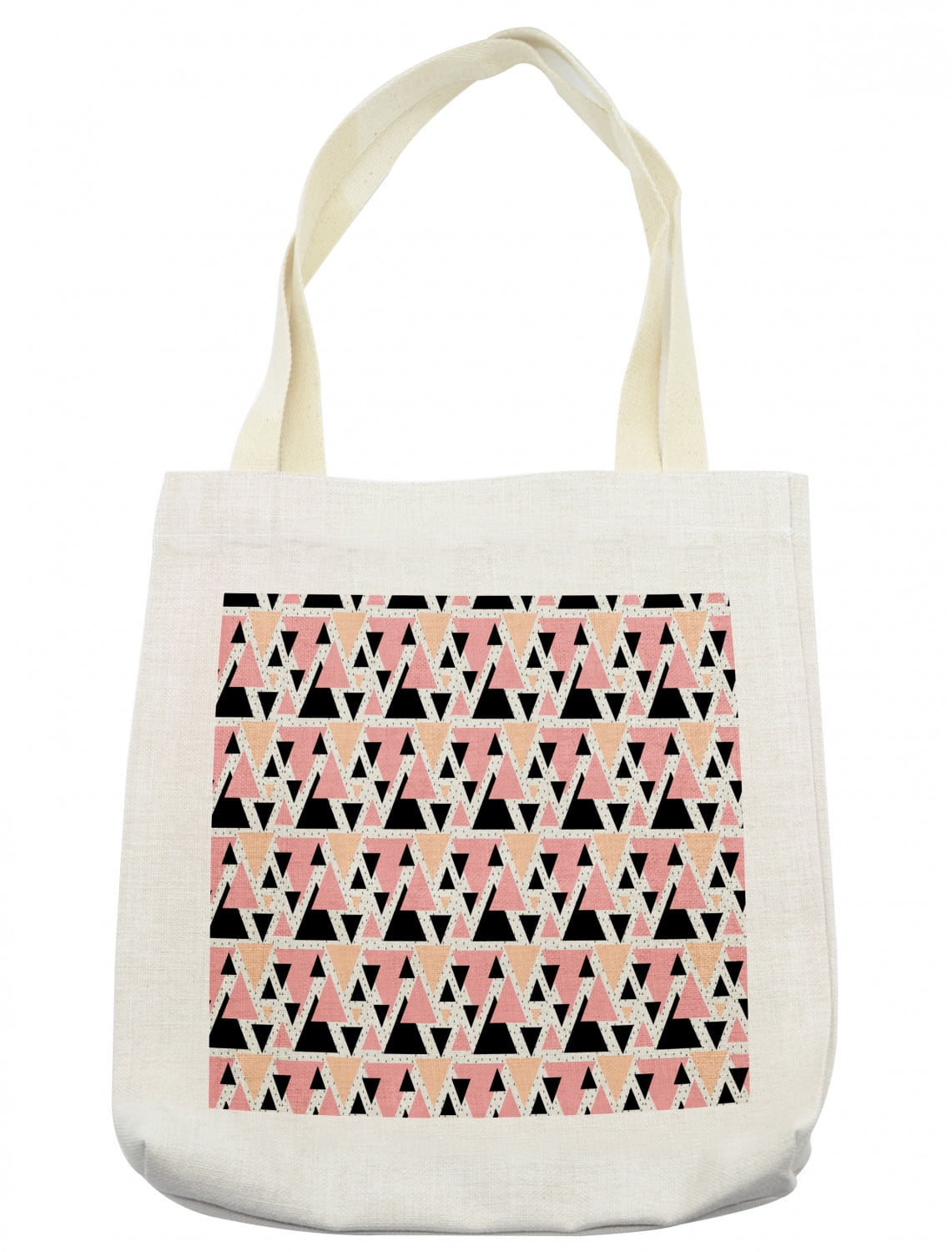 Geometric Tote Bag, Modern Composition with Different Colored Triangles
