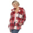 thumbnail image 2 of White Mark Women's Plaid Sherpa Shacket Jacket, 2 of 5