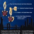 thumbnail image 2 of Gem Stone King 4.05 Ct Red Rhodolite Garnet G/H Lab Grown Diamond 14K Yellow Gold Earrings, 2 of 6