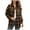 Brown-Shacket Jacket, variant on jsaierl Women's Button Down Flannel Shirts Plaid Shacket Long Sleeve Collared Jacket Coats with Chest Pockets