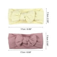 thumbnail image 4 of Unique Bargains 2 Pcs Fashion Stripe Bow Headbands for Girls 6.69"x2.95" Deep Pink Yellow, 4 of 6
