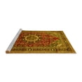 thumbnail image 2 of Ahgly Company Machine Washable Indoor Square Medallion Yellow Traditional Area Rugs, 8' Square, 2 of 4