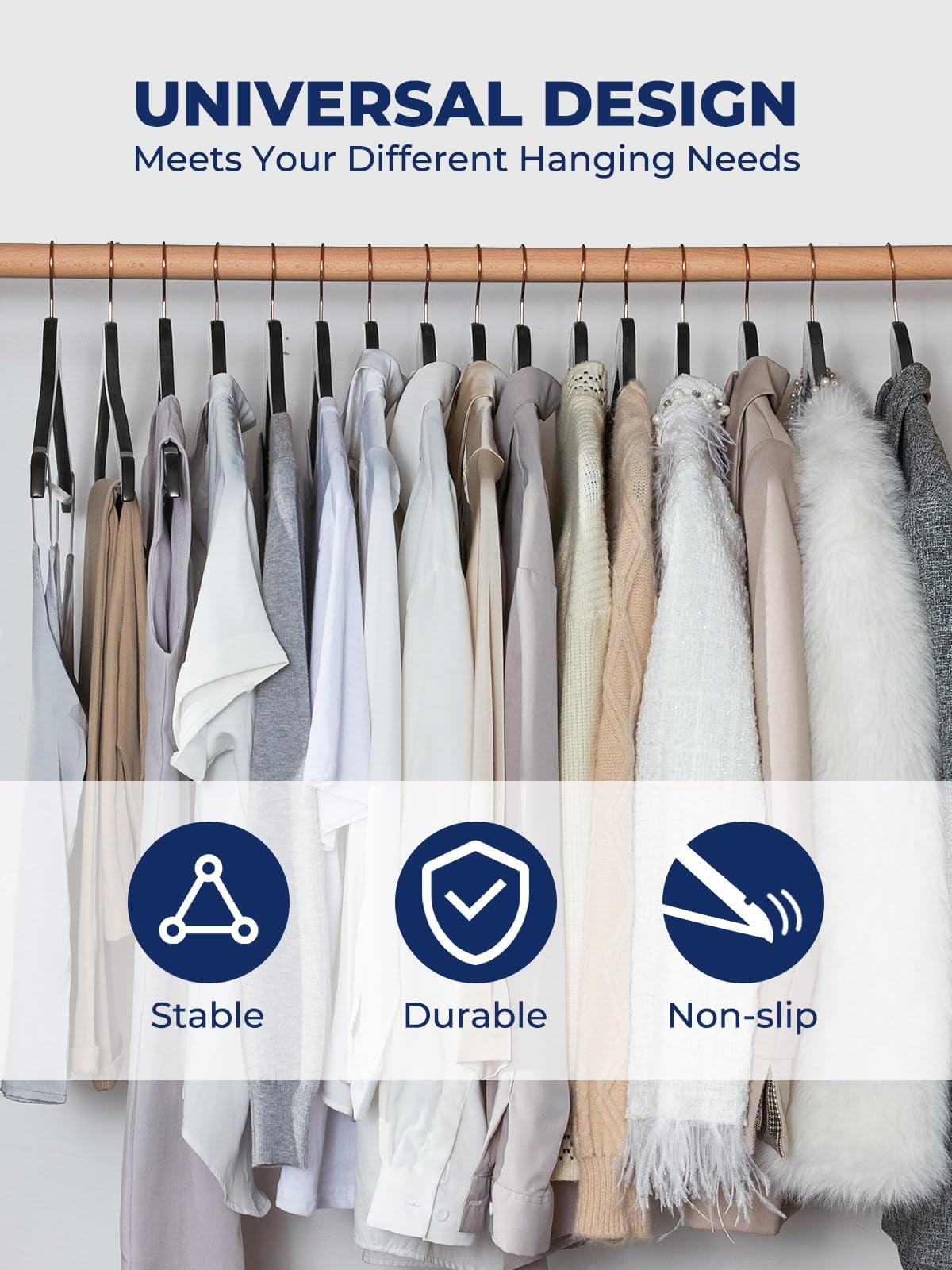 ACSTEP Wooden Hangers 10 Pack, Sturdy Coat Hangers for Closet, Quality Non Slip Hangers, Premium Heavy Duty Hangers, Durable Coat Hanger, Pants Hanger, Suit Hangers, with 360° Rotating Hook, Black