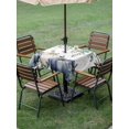 thumbnail image 3 of Outdoor Tablecloth with Umbrella Hole and Zipper, Blue Pumpkins Fall Square Table Cloth 54x54 Inch Waterproof Tablecloth, Thanksgiving Eucalyptus Leaves Picnic Table Cover for Patio Camping, 3 of 7