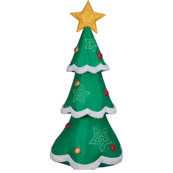 Gemmy SS119734G Blow Up Inflatable Mixed Media Christmas Tree Outdoor Yard Decoration