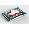thumbnail image 2 of Ambesonne Christmas Pillow Sham, Santa Star Snowflake, 26" X 20", Red White, 2 of 2
