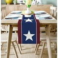 thumbnail image 6 of Table Runner Dresser Scarves 36 Inch Long,American Star on Navy Blue Linen Dining Table Runners Independence Day Flag Tabletop Scarf for Wedding Holiday Party Kitchen, 6 of 7