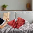 thumbnail image 3 of Feminine Soft Flannel Fleece Throw Blanket, Lips Illustration Cosmetics Pattern Womanly Ornamental Design, Cozy Plush for Indoor and Outdoor Use, 50" x 70", Grey and Red, by Ambesonne, 3 of 5