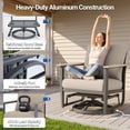 thumbnail image 3 of Muphyers 8 Piece Aluminum Patio Furniture, Swivel Rocking Chairs Set with Ottomans, 26.5" Wide Seat Bistro Set, 400LBS 5.1" Cushions 3.3" Armrest Patio Conversation Set for Backyard Deck,Khaki, 3 of 11