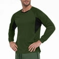 thumbnail image 3 of Stamzod Workout Shirts for Men Casual Crewneck Long Sleeve Gym Shirts Men Oversized Sweatshirt Army Green B XL, 3 of 7