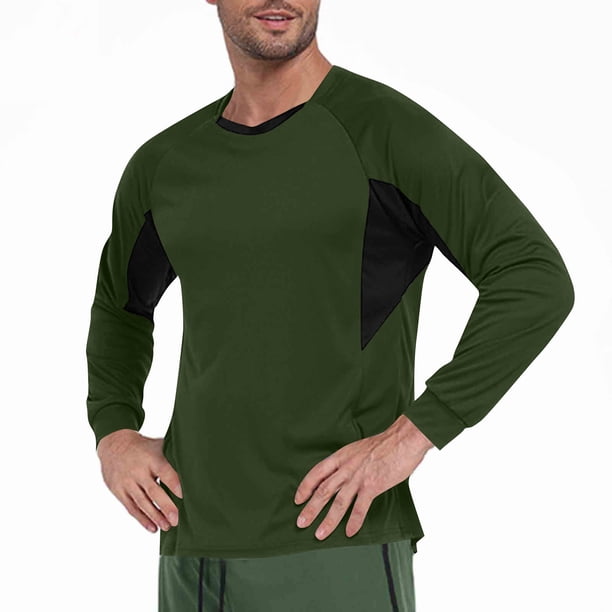 pstuiky manga larga para hombre, Blusa informal de manga larga con cuello redondo y diseño deportivo de color liso para hombre top de hombre xxl
