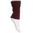 thumbnail image 2 of Womens Winter Boot Cuffs w/ Floral Piece - Burgundy, 2 of 2