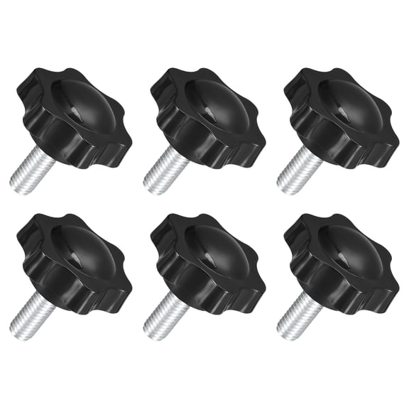 Uxcell 6Pack M8 x 20mm Star Knobs Plastic Hex Shaped Hand Clamping Knob Screw