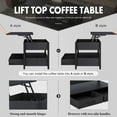 thumbnail image 5 of Coffee Table Lift Top, Multi-Function Convertible Coffee Tables with 2 Drawers and Hidden Storage Compartment, Retro Central Table with Storage Shelf (Black), 5 of 5