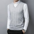 thumbnail image 2 of JTieacloth Lightweight Sweater Vest Men's Sweater Vest Slim Fit V Neck Sleeveless Pullover Casual Warm Layering Piece For Everyday Wear And Outdoor Activities(Gray), 2 of 4
