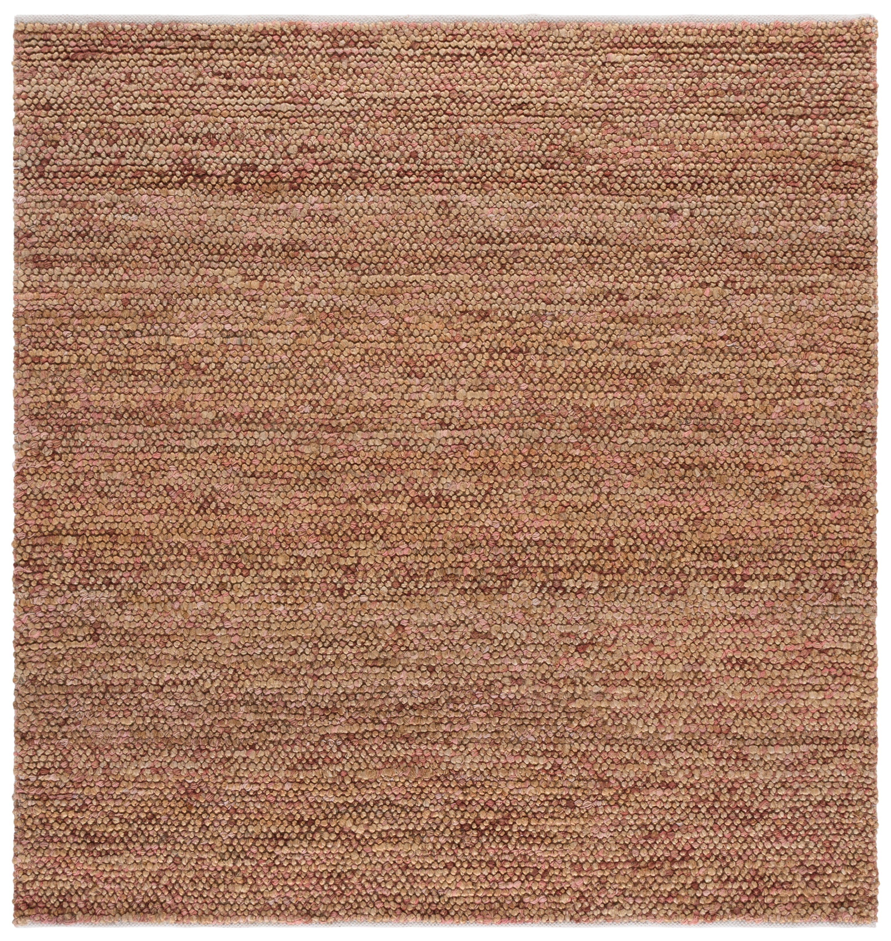 SAFAVIEH Bohemian Martha Solid Area Rug, Natural/Pink, 6' x 6' Square