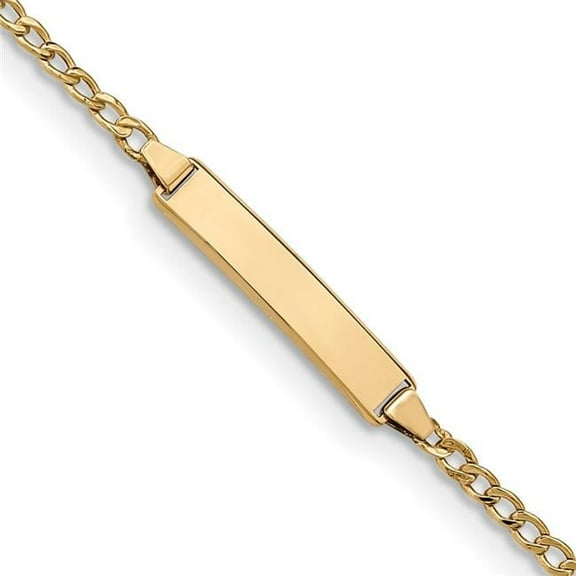 Primal Gold 14 Karat Yellow Gold Semi-Solid Cuban ID Bracelet