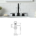 thumbnail image 4 of Matte Black Widespread Bathroom Faucet 8 Inch, 2-Handle Lavatory Sink Faucet with 360 °   Swivel Spout, 3-Hole Vanity Basin Tap with Pop-Up Drain Assembly, Lead-Free & Water-Saving, 4 of 6