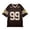 Brown, variant on Trendfront Womens Number 99 Graphic Football V Neck Short Sleeve Oversized Fit Stripe Game Day Football Fan Match Day Athletic Sports Top