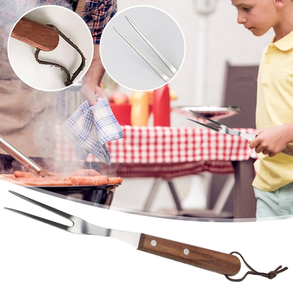 WIFKLSIIPG Outdoor Barbecue Tools Barbecue Splitting Forks with Wooden Handle Barbecue Forks Stainless Steel Barbecue Forks BBQ Barbecue Forks Barbecue Forks