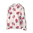 thumbnail image 2 of Balery Hand Drawn Strawberry Men's Women's UPF 50+ Sun Protection Lightweight Hoodie Performance Long Sleeve Shirt for Fishing Running-Large, 2 of 9