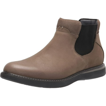 

Nunn Bush Mens Bayridge Plain Toe Chelsea Lightweight Leather Boot with Elastic for Easy 8 Wide Moss