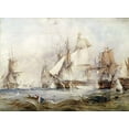 thumbnail image 2 of Chambers, George 24x19 Gold Ornate Wood Framed with Double Matting Museum Art Print Titled - The Battle of Traflagar, 2 of 4