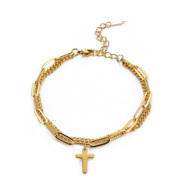 Bracelets en Acier Inoxydable pour Hommes Bracelet pour Femmes Pendentif Bracelet Acier Inoxydable Double Bracelet Hommes Femmes Hommes Bracelets en Acier Inoxydable