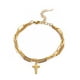 thumbnail image 5 of Pulseras de doble capa de acero inoxidable, colgante de cruz, 5 of 5