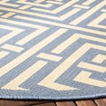 thumbnail image 3 of Safavieh Courtyard Ariana Geometric Indoor/Outdoor Area Rug, Blue/Bone, 5'3" x 5'3" Round, 3 of 8