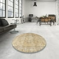 thumbnail image 3 of Ahgly Company Indoor Round Traditional Brown Persian Area Rugs, 4' Round, 3 of 6
