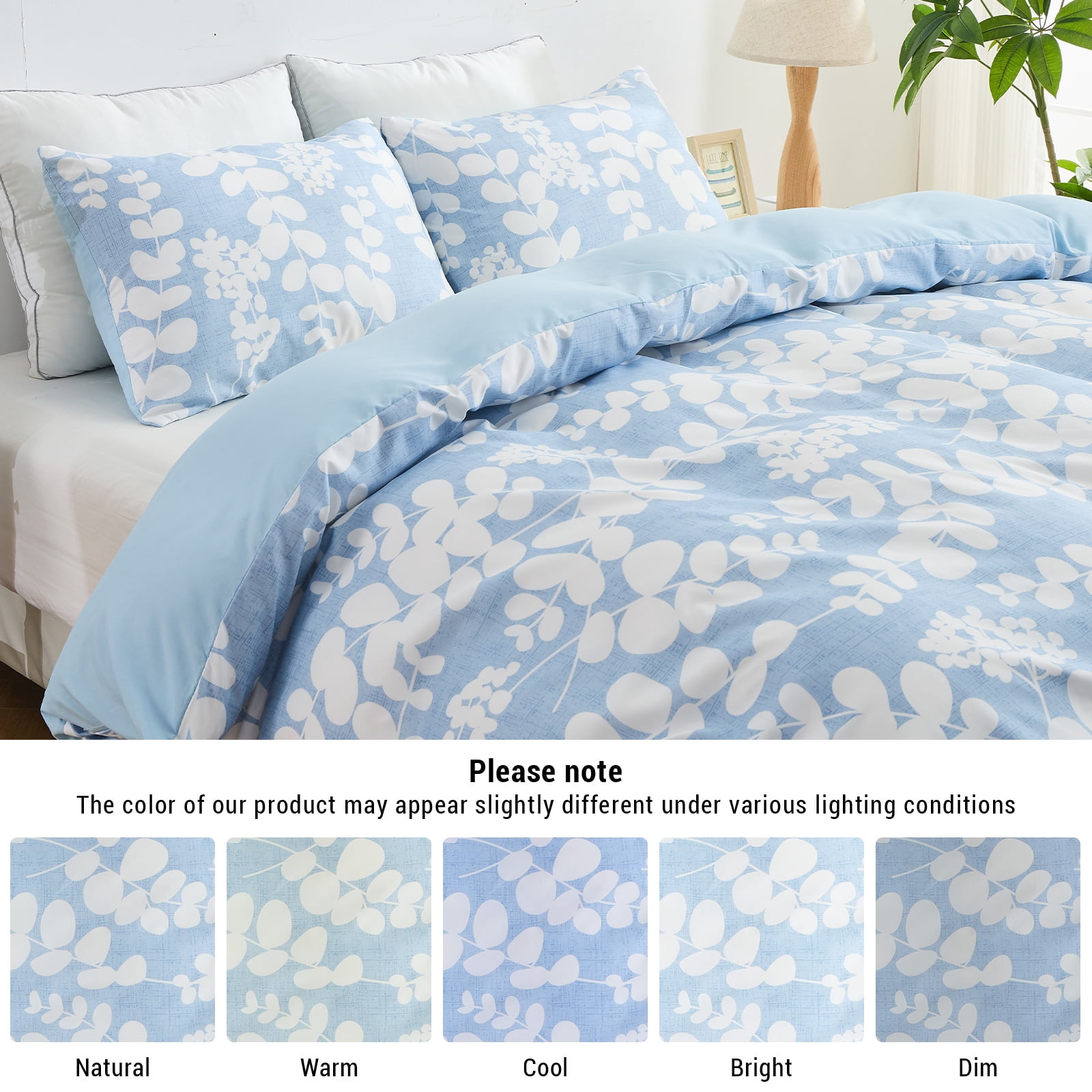 Hitime Twin Duvet Cover Set, Soft & Breathable Microfiber 3 Pieces Twin Bedding Sets, Pattern Twin Comfy Duvet Cover Set, with Zipper Closure (Twin)