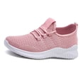 thumbnail image 2 of Zapatillas deportivas para mujer, zapatillas para caminar, diseño de malla transpirable, zapatillas de suela suave para invierno, color rosa 37, 2 of 12