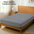 thumbnail image 2 of Lux Decor Cal King Fitted Sheet Only 2 Pack - Ultra Soft Brushed Microfiber Bottom Sheet, 16” Deep Pocket, 360° Elastic All Around Fit, Wrinkle & Fade Resistant, Dark Grey, 2 of 9