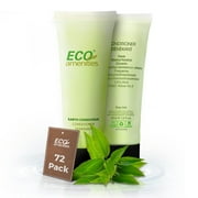 Eco Amenities Travel Size Conditioner - 72 Pack, 1 oz Small Tubes, Green Tea Scent, Bulk Toiletries, Individually Packaged Hair Care Samples, Mini Conditioner Bottles for Guests of Airbnbs and Hotels