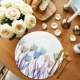thumbnail image 2 of Round Placemats Simple Style Tulip 15 inch Set of 6 Table Mats for Dining Table Flower Floral Heat Resistant Non-Slip Kitchen & Home Decorative Place Mat Set, 2 of 8