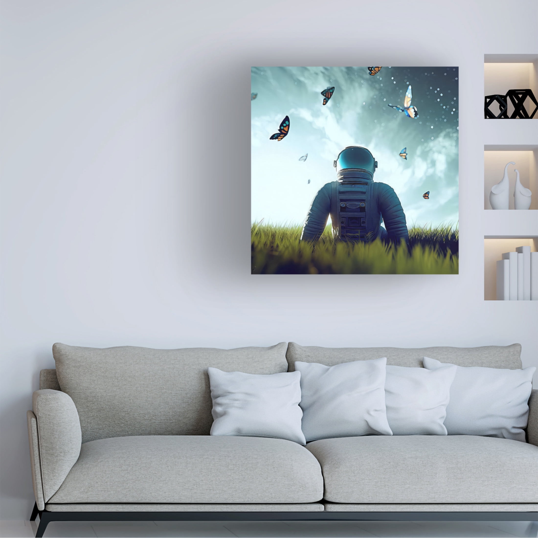 Canvas Wall Art - David Manlove 'Home 2' Wall Art for Living Room, Bedroom, or Office Décor by Trademark Fine Art - 35 x 35 Inches