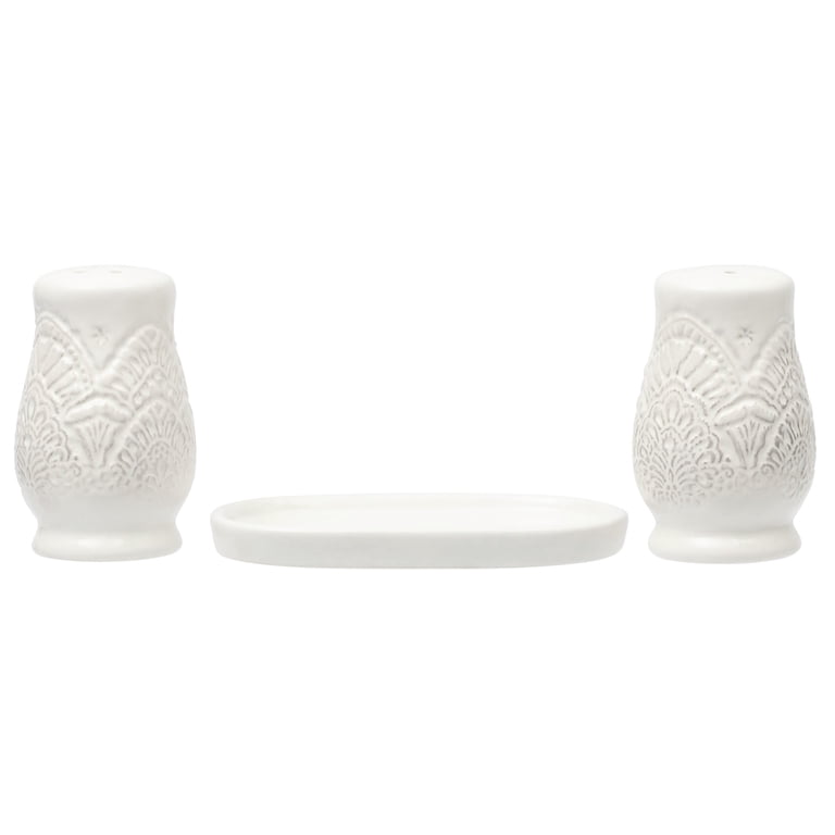 The Pioneer Woman Vintage Lace Stoneware Salt and Pepper Shaker